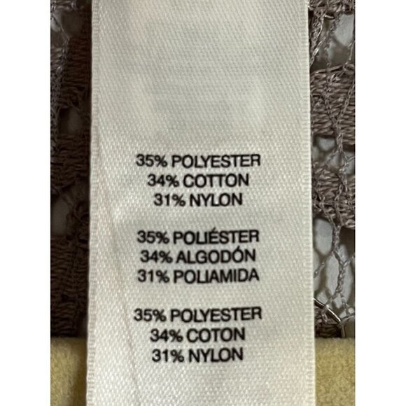 Chicos Sweater XL Gray Lace Cardigan Sheer Floral Wedding Neutral Feminine 80s - Picture 6 of 11